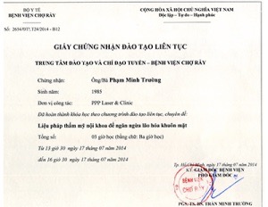 Một số bằng cấp, chứng chỉ ấn tượng của bác sĩ Phạm Minh Trường