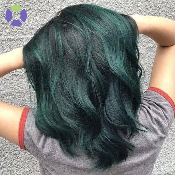 Màu xanh rêu balayage