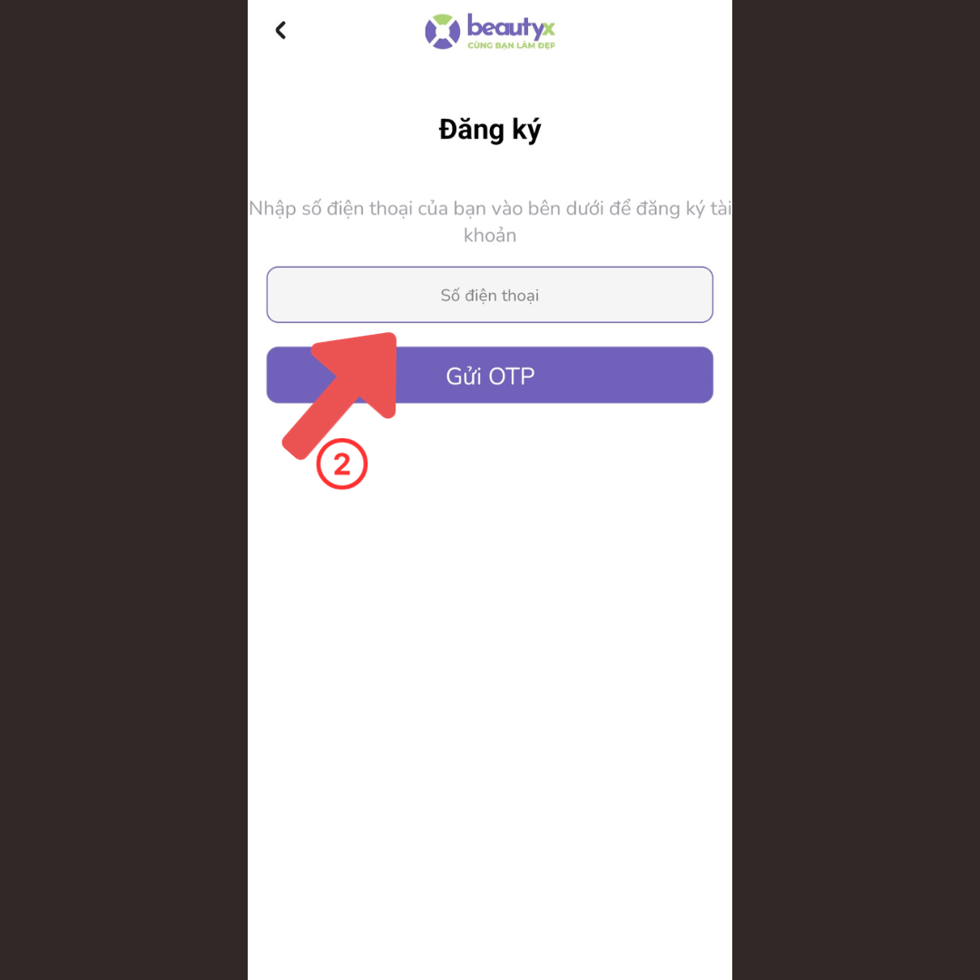 Nhập số điện thoại để đăng ký