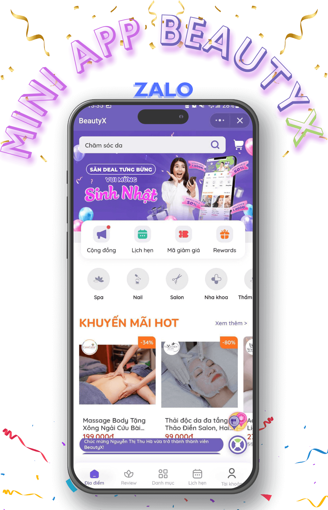 BeautyX ra mắt mini app trên ứng dụng Zalo