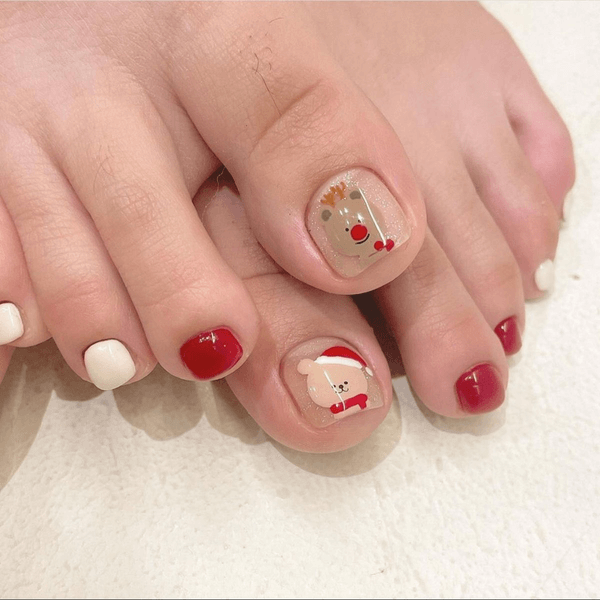 Mẫu nail chân noel