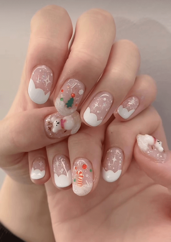 Nail noel họa tiết dễ thương