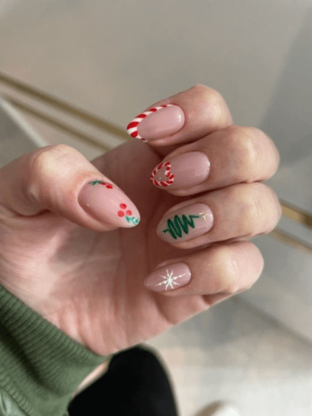 Nail noel đơn giản