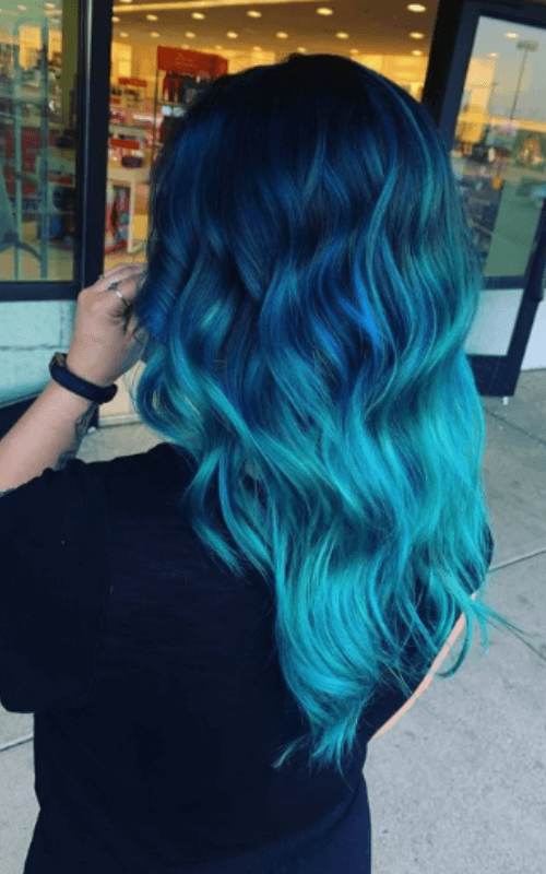 Nhuộm tóc balayage Shades of teal