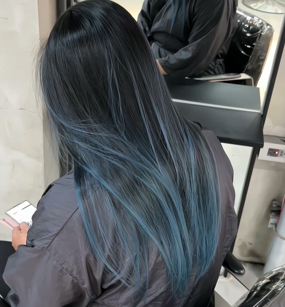 Nhuộm tóc balayage Shades of teal