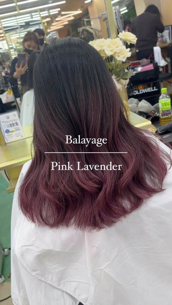 Nhuộm Balayage màu hồng lavender