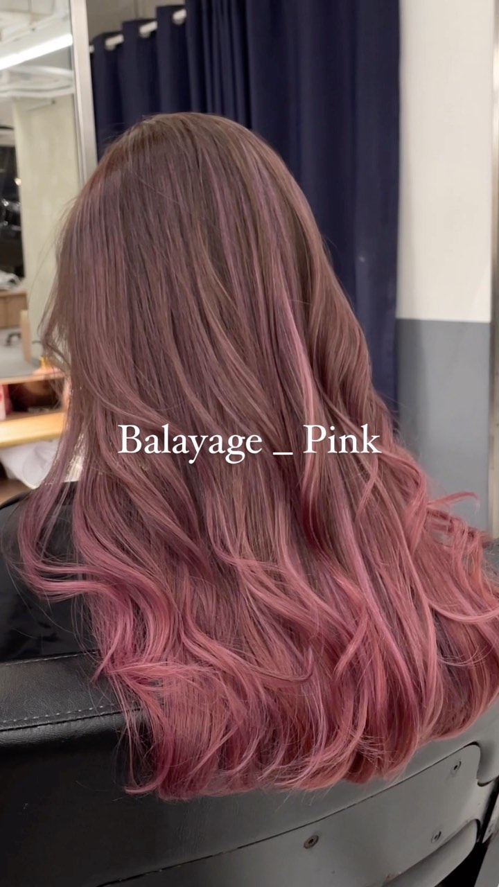 Nhuộm balayage màu Hồng