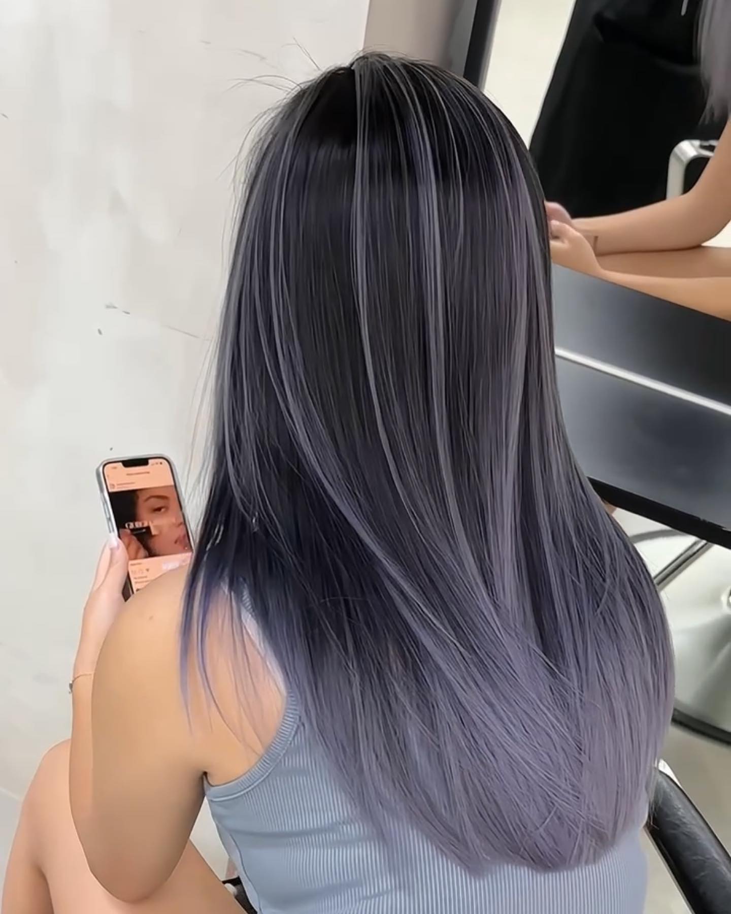 Nhuộm balayage màu tím