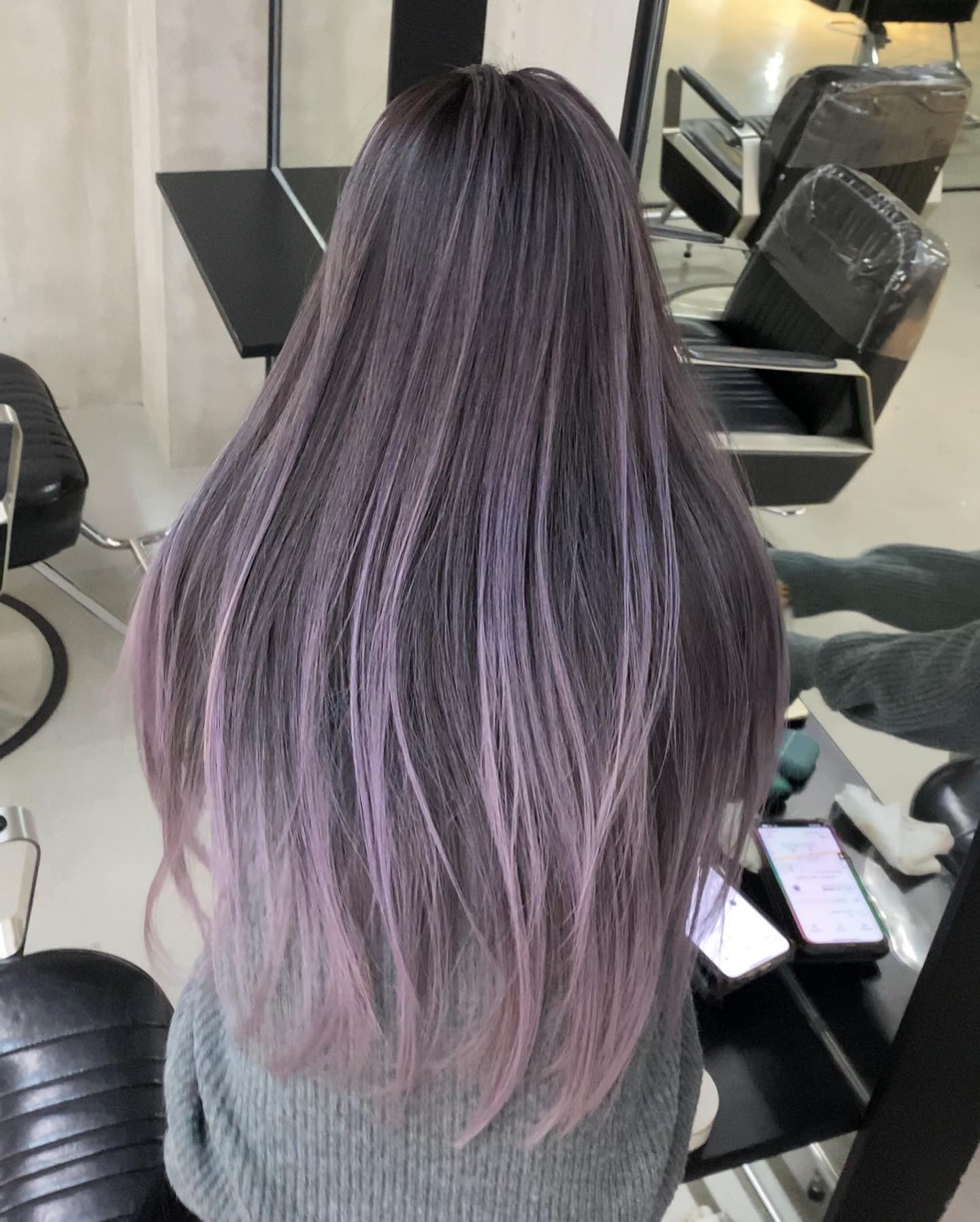 Nhuộm balayage màu tím