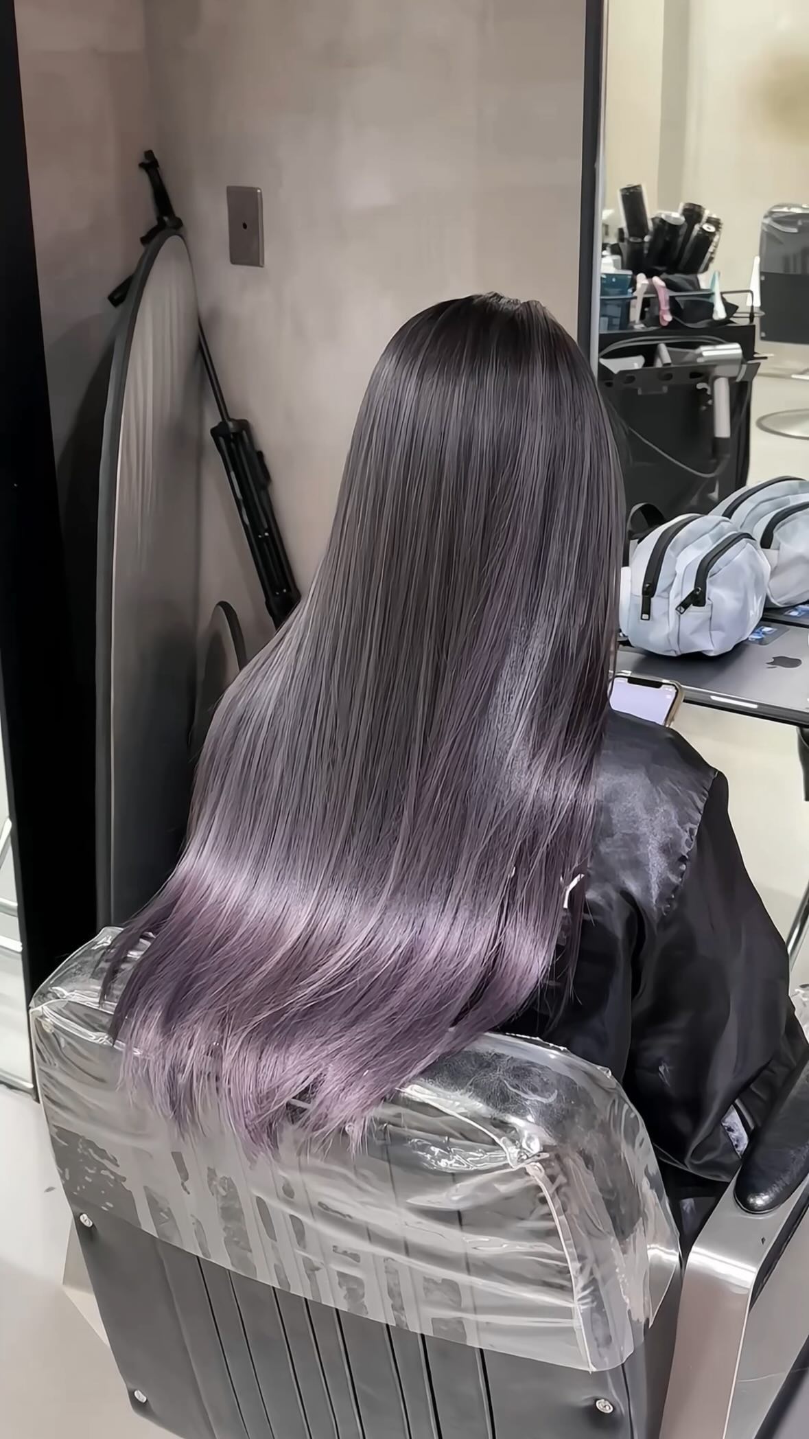 Nhuộm balayage màu tím