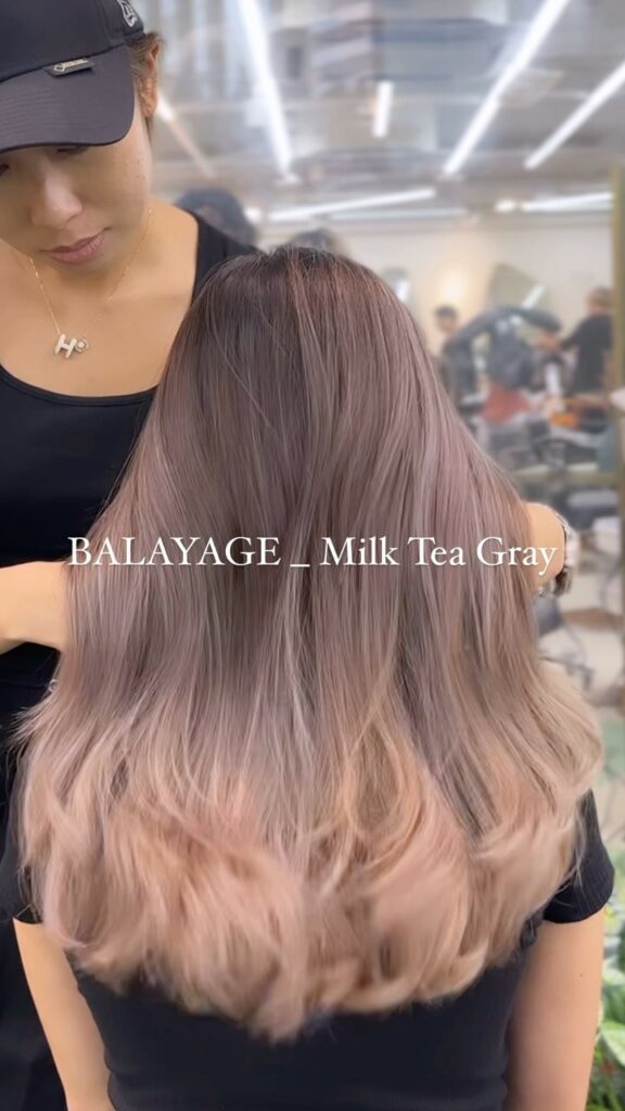 Nhuộm Balayage màu trà sữa