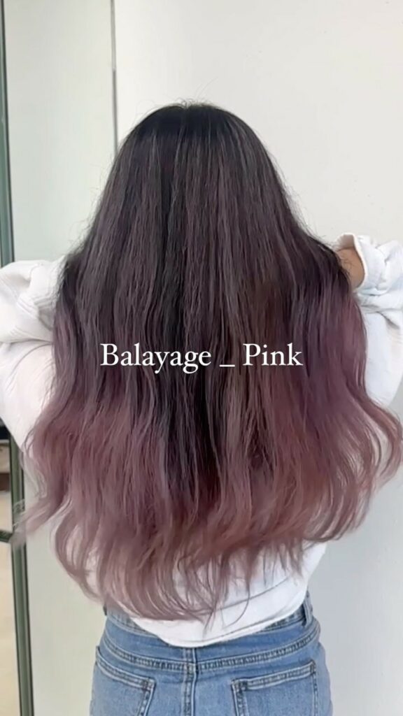 Nhuộm Balayage màu hồng