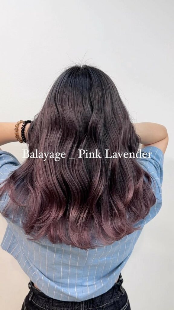 Nhuộm Balayage màu hồng lavender