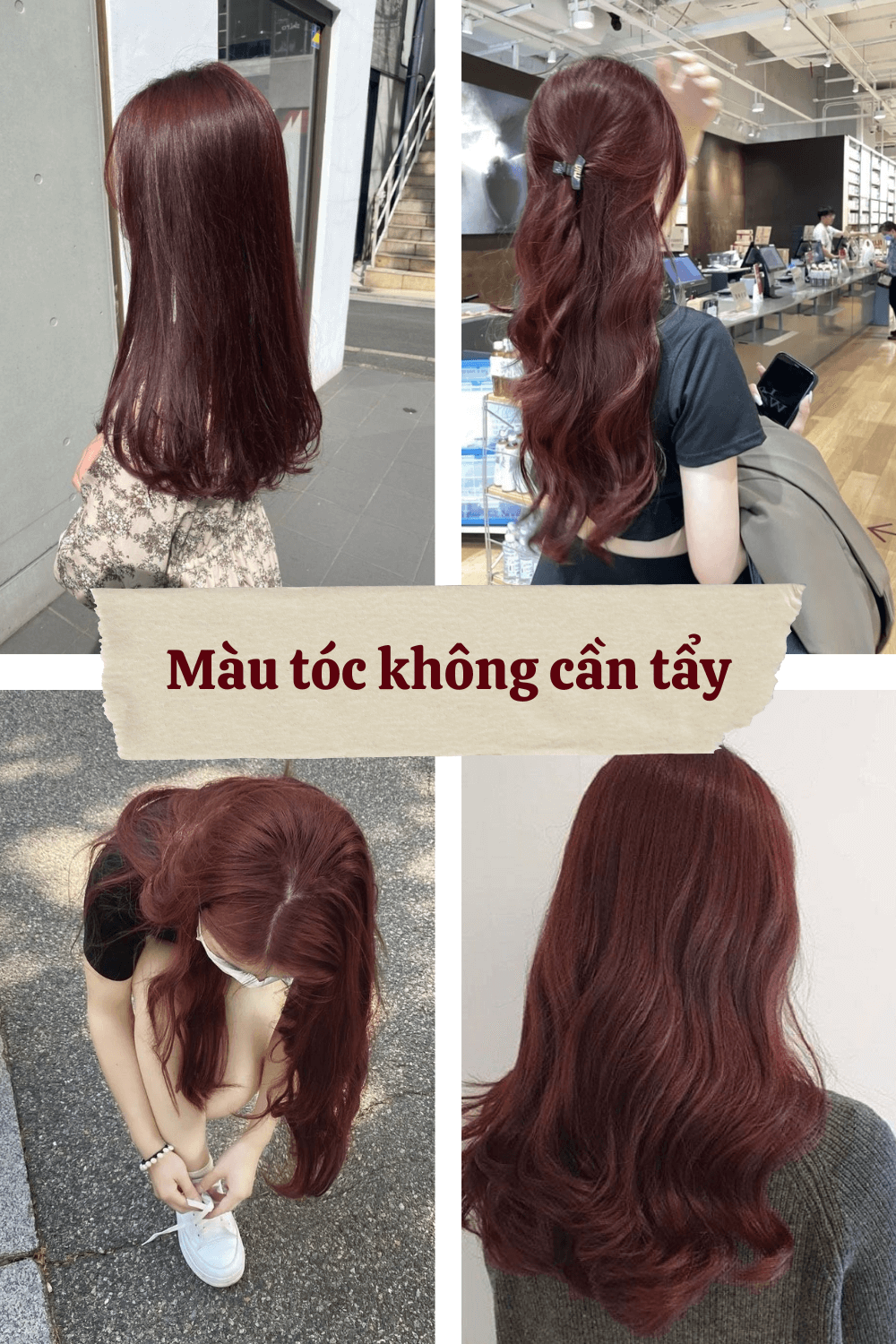 Màu tóc không cần tẩy nâu đỏ