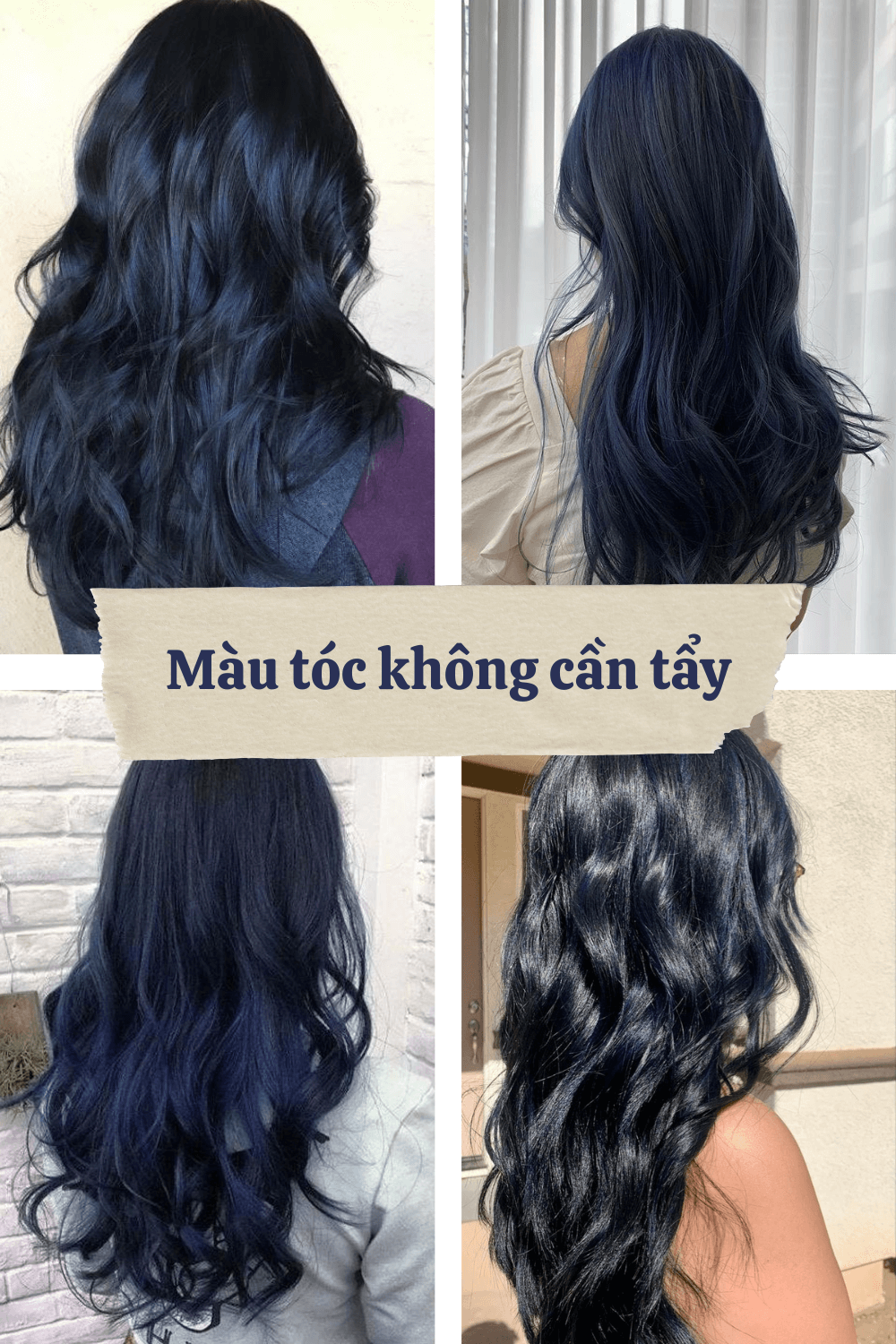 Màu tóc không cần tẩy đen ánh xanh dương