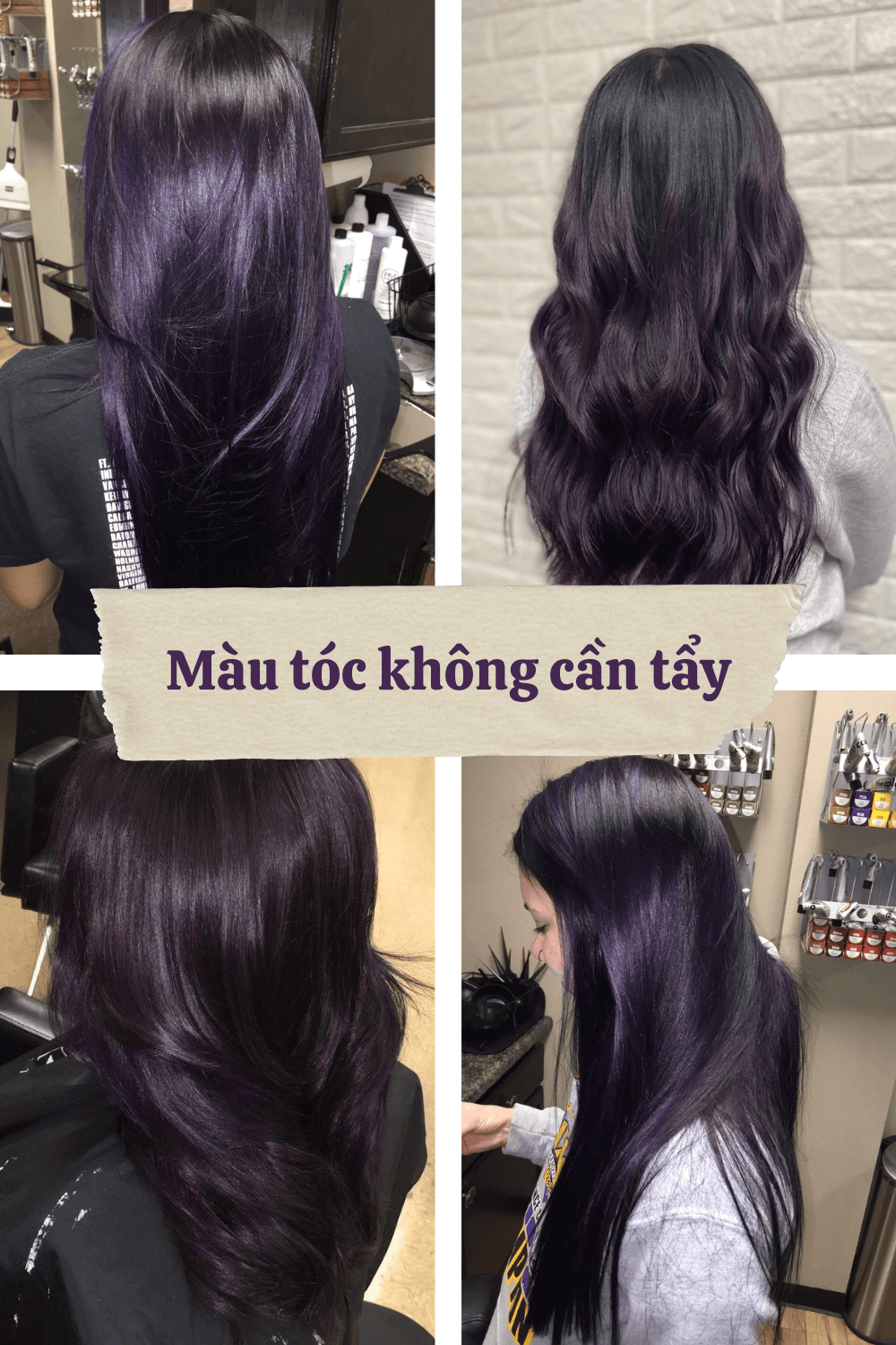 Màu tóc không cần tẩy tím than