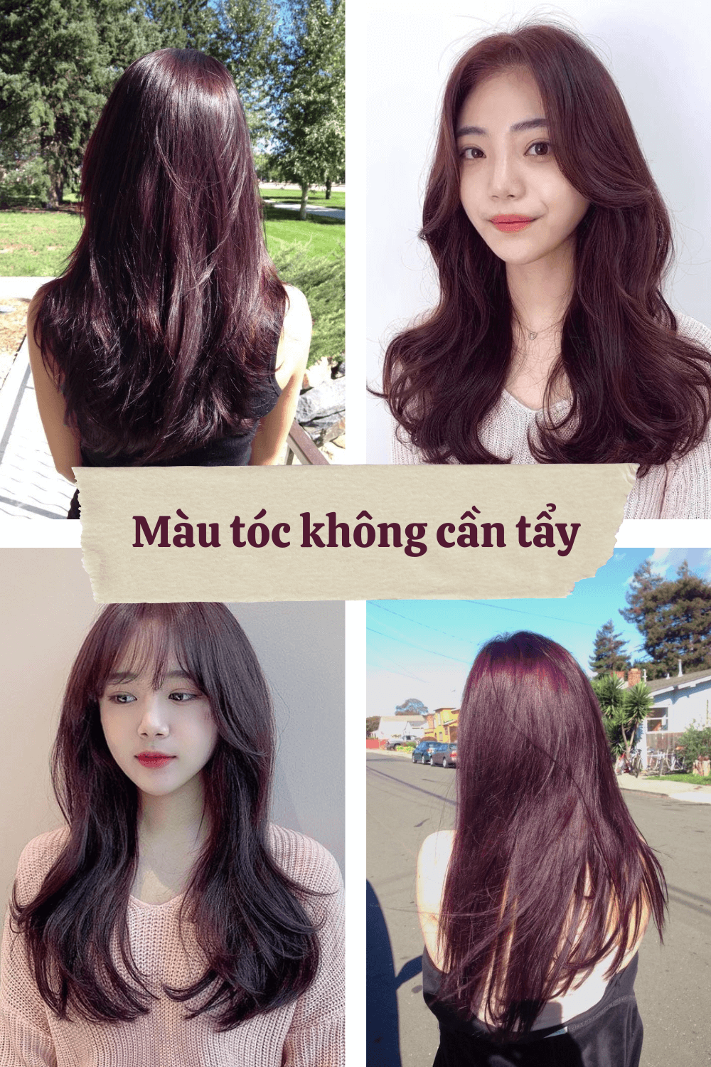 Màu tóc không cần tẩy nâu tím