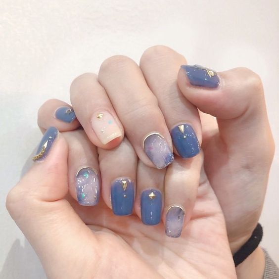 Sơn nail thạch màu xanh dễ thương