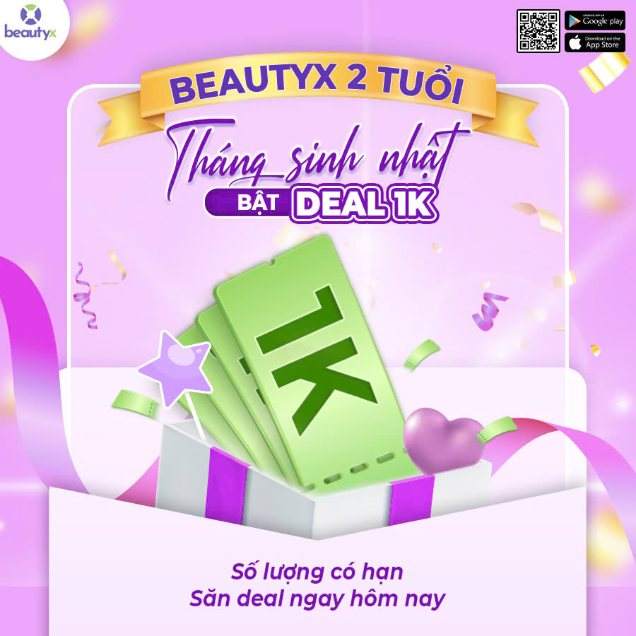 BeautyX tung DEAL 1K đa dạng dịch vụ hot