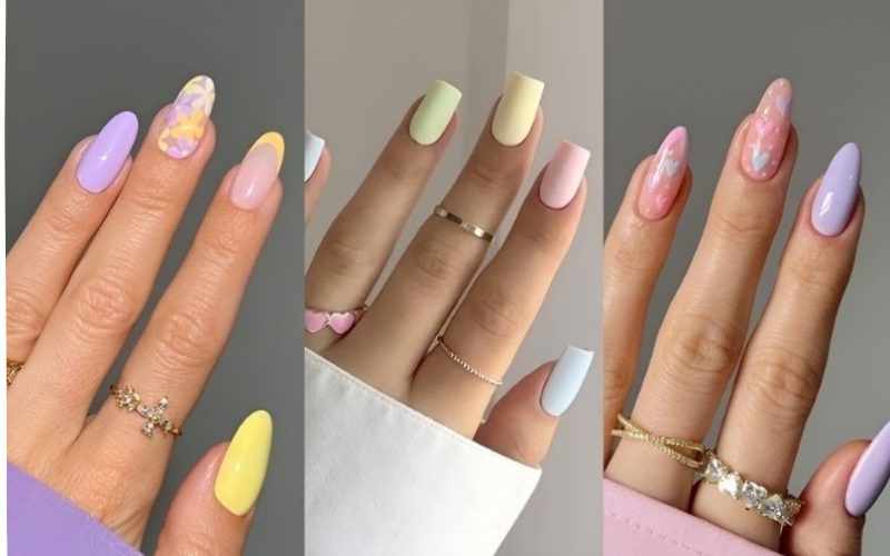 Mẫu nail màu pastel