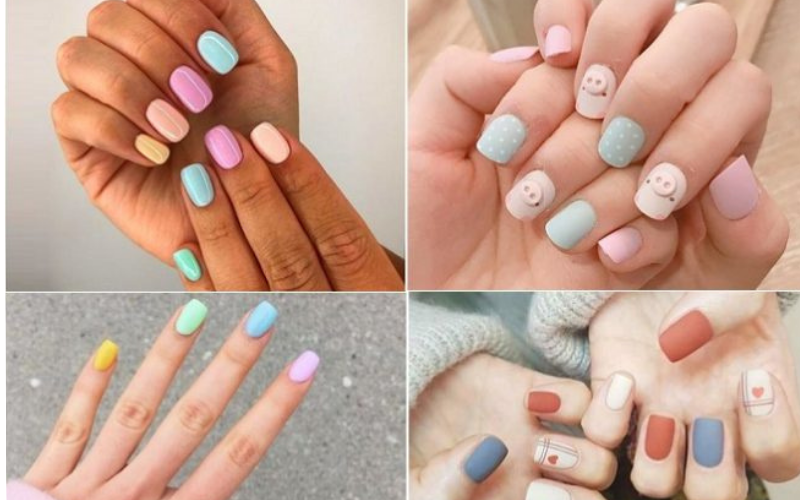 Mẫu nail màu pastel