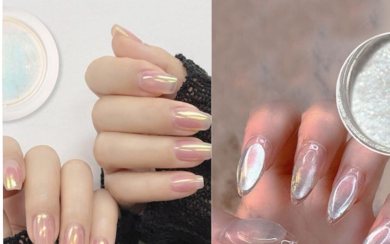 Mẫu nail tráng gương