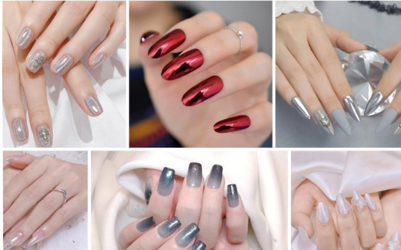 Mẫu nail tráng gương